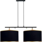Minimal Lambent Line Mega Plafonyer Kumaş Avize - Siyah