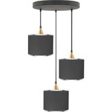 Minimal Lambent Plafonyer Kumaş Avize - Gri