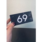 Minimal Parlak Antrasit Pleksi Kapı Numarası