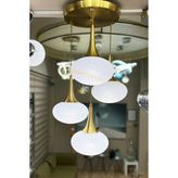 Minimal Saturn Golden Quad Cam Avize - Bal - Beyaz