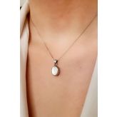 Minimal sedef taşlı gümüş kolye