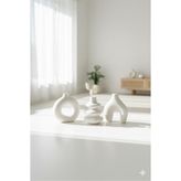Minimal Vazo Üçlü Set Bohem beyaz