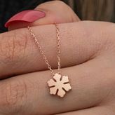Minimalist Rose Gümüş Kar Tanesi Kolye