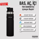 Miniqup Push Pro 600 Ml Mat Siyah Termos