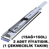 Minnes 43 mm Teleskopik Çekmece Rayı