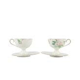 Mint Petal 2li Kahve Fincan Seti 90cc Porselen | Çiçek Desenli, Altın Kenarlıklı, Tabak Dahil, Butik Porselen, Mint Yeşili