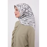 Mint Yeşili Leopar Desen Twill İpek Eşarp