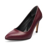 Mio Gusto Elora Hakiki Deri Bordo Stiletto