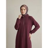 Miostil Fermuar Detay Pike Elbise-Bordo