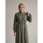 Miostil Reglan Kol Pike Elbise-Haki