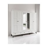 Miracool Karin Beyaz 6 Kapılı Dolap / Gardrop / %100 Mdf