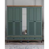 Miracool Panjur Fix 5 Kapılı Dolap / %100 Mdf / Çam-Yeşil