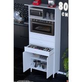 Miray 80 cm Mutfak Standı Fırın Dolabı Çok Amaçlı Dolap Beyaz Kiler Banyo Dolabı 80x194x32 cm