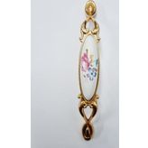 MİRAY 96 mm Metal Gold porselen çiçek desenli / 5 ADET
