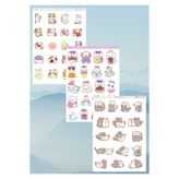 MirayDesign 3'lü Kedi Temalı 12*17 Cm Sticker Seti