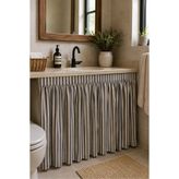 Mirilliahome Keten Tezgah Altı Perde 5 Cm Yapışkanlı Cırtlı Mutfak Etek Perdesi Dolap Önü Lavabo Altı Perde (EnxBoy)