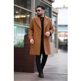 MİS MODA Erkek Oversize Kışlık Uzun Kaşe Kaban