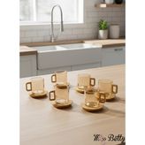 Miss Betty 6'lı Bambu Tabaklı Çay Seti - 250 ml
