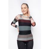 Miss Murem Renkli Çizgi Tül Bluz-mint
