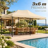 Missidea 3×6 Premium Makaslı Katlanır Krem Çardak