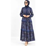Misswhence 40830 Lacivert Cupro Elbise
