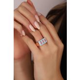 Mistik Silver Pembe Taşlı Mineli Gümüş Yüzük
