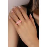 Mistik Silver Renkli Mineli Arapça Gümüş Yüzük