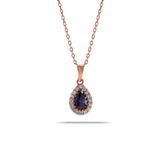 Mistik Topaz Rose Gümüş Mini Damla Kolye 7040