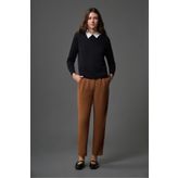 Mizalle Basic Örme Krep Kahve Pantolon