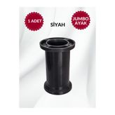 MKLAKS Jumbo Plastik Ayarlanabilir Dolap Mobilya Koltuk Kanepe Ayağı Siyah Ayaklar 10 Cm