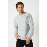MMetalic Basic Bisiklet Yaka Erkek Sweatshirt Gri