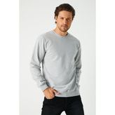 Mmetalic Erkek Gri Basic Bisiklet Yaka Sweatshirt - XL
