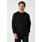 Mmetalic Erkek Siyah Basic Bisiklet Yaka Sweatshirt - 3XL