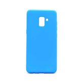 MobaxAksesuar Samsung Galaxy A8 Plus 2018 Kılıf Soft Mat Premier Case - Mavi