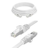 Mobee Cat6 Ethernet Kablosu, 10 Metre, Yüksek Hız 1000Mbps, 250MHz, RJ45 Erkek-Erkek, STP Korumalı, Beyaz, Ağ/Network Kablosu