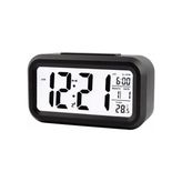 Mobgift Dijital LCD Sensörlü Termometreli Işıklı Çalar Saat (Siyah)