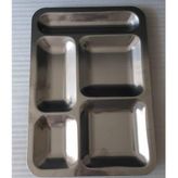 mobilreyon – 5 Adet Yemek Tabldot Paslanmaz Krom - Tabildot Yemekhane Tepsisi - Metal Servis Tabağı