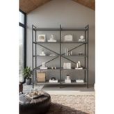Mobitopya Nilamu Antrasit 150 cm Organizer Ofis Ev 150*170*34 cm 5 Raflı Kitaplık