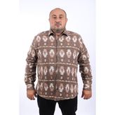Moc Grande 22212 Kahverengi MC Three Rug Print Oduncu Erkek Gömlek