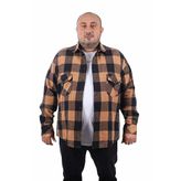 Moc Grande 22214 Kahverengi Çift Cep Kapaklı Dama Desenli Oduncu Erkek Gömlek