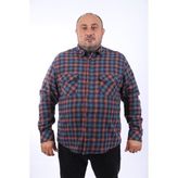 Moc Grande 22217 Petrol Çift Cep Kapaklı Small Plaid Oduncu Erkek Gömlek