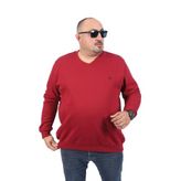 Moc Grande 22720 Double Face Basic V Yaka Bordo Erkek Sweatshirt
