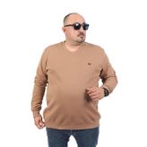 Moc Grande 22720 Double Face Basic V Yaka Sütlü Kahve Erkek Sweatshirt