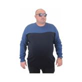 Moc Grande 23751 İndigo Çift Renk Triko Erkek Kazak