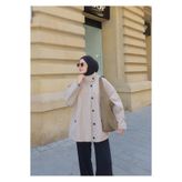 MODA AKSA 7532 DİK YAKA TRENÇKOT ASTARLI TAŞ