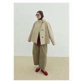 MODA AKSA ..RİO DÜĞMELİ ASTARLI TRENÇKOT TAŞ