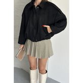 Moda Armanc Kadın Oversize Süet Bomber Ceket - Siyah