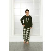 Moda Çizgi 4635 Yeşil Welsoft Polar Erkek Çocuk Pijama Takımı
