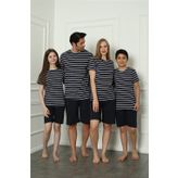 Moda Çizgi 50117 Aile Baba - Oğul Penye Şortlu Pijama Takım