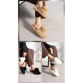 Moda Devrin 3'lü Paket PonPon Kışlık Kadın Terlik Çeyiz Bohça Seti